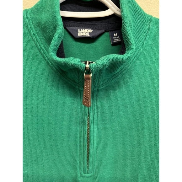 Lands End 1/4 Zip Pullover Sweater Men’s Size M 38-40 Emeral Green - Picture 5 of 11